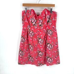 Xhilaration Y2K Floral Strapless Sweetheart Mini Dress Size XL 2000s Trendy